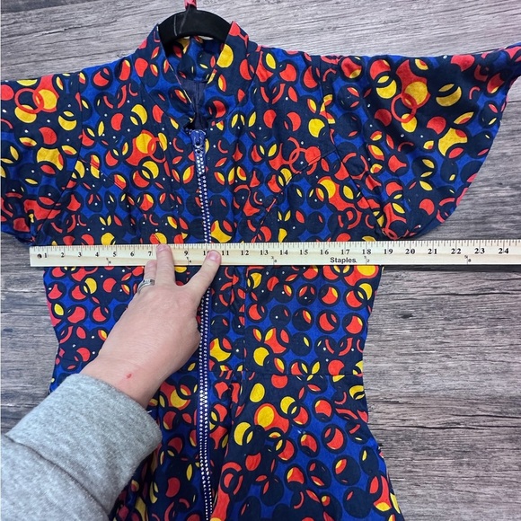 Colorful Full Zip Women's Blouse Top - Picture 9 of 9